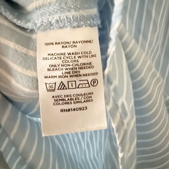 Loft Dolman Sleeve Button Front Shirt in Blue and White Stripe - Size S - Picture 7 of 7